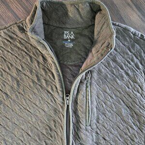 JOS. A. BANK Olive Green Quilted Zippered Vest SIZE XL